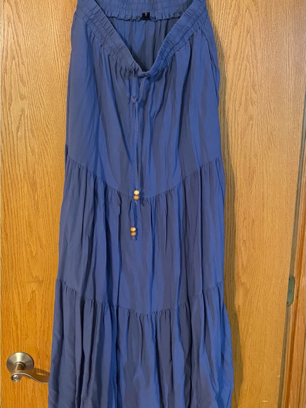 Long Tiered Maxi Skirt - Blue